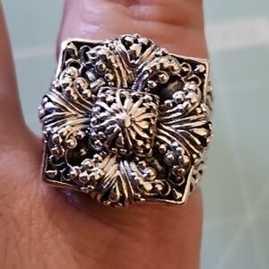 Jtv Artisan Gem Collection Of Bali Floral Sterling Silver Ring Size 8